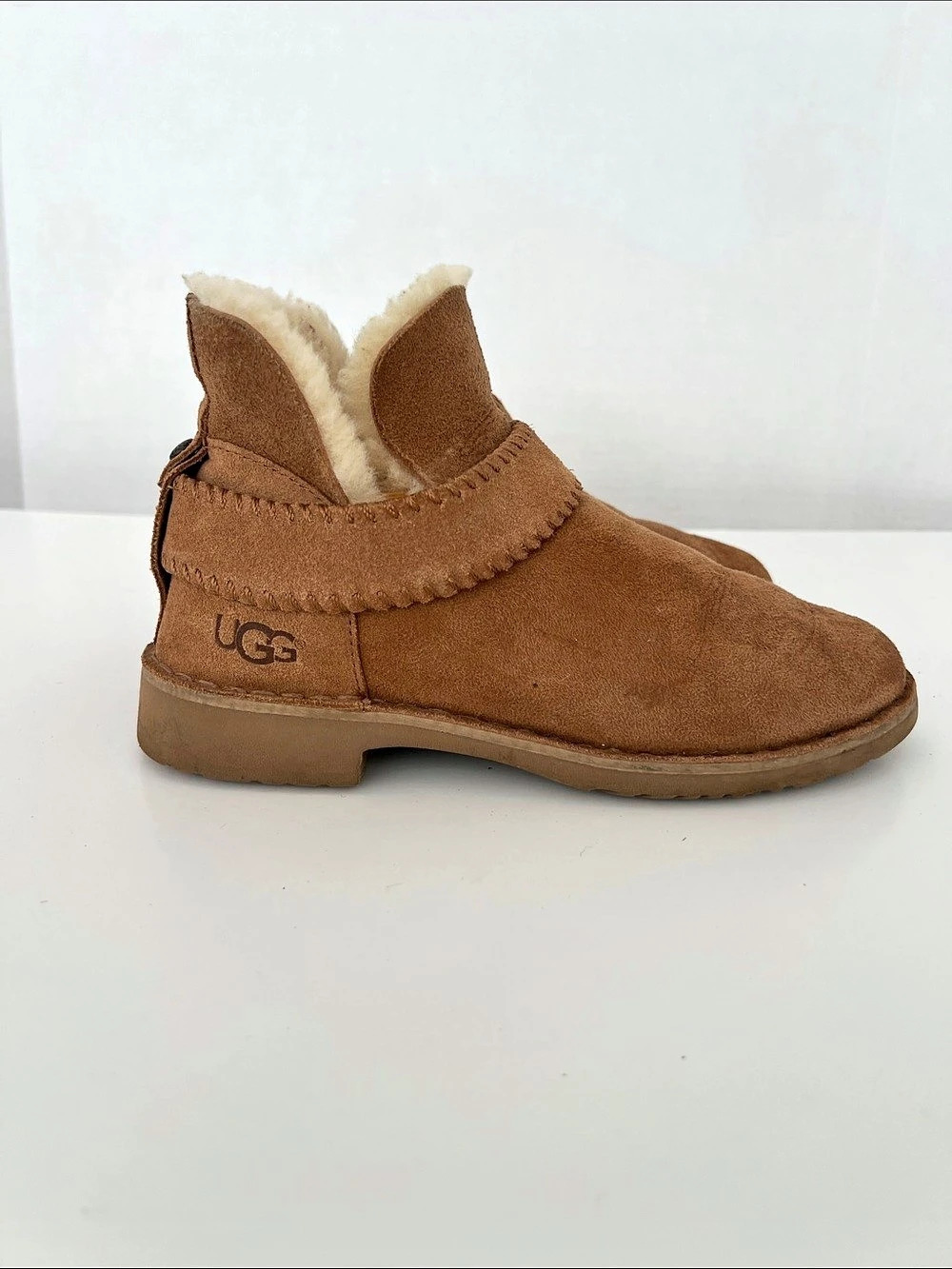 UGG Mini Strap Brown Ankle Boots